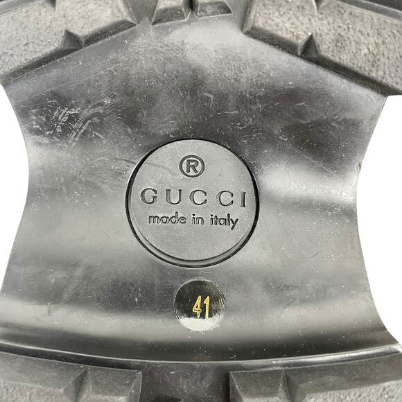 Gucci Cordovan Horsebit Open Toe Platform Slide Sandal Dusty White Size 41 - Picture 10 of 14